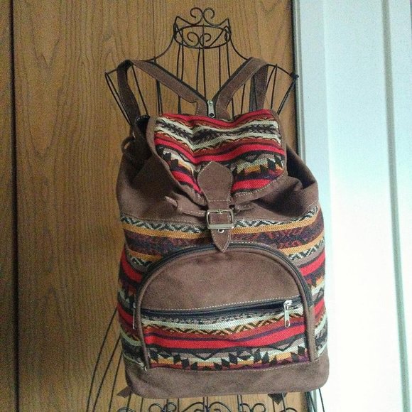Ecuadorian Clothing Company Handbags - NWOT Ecuadorian Clothing Company Geomatric / Suede / Acrylic Backpack